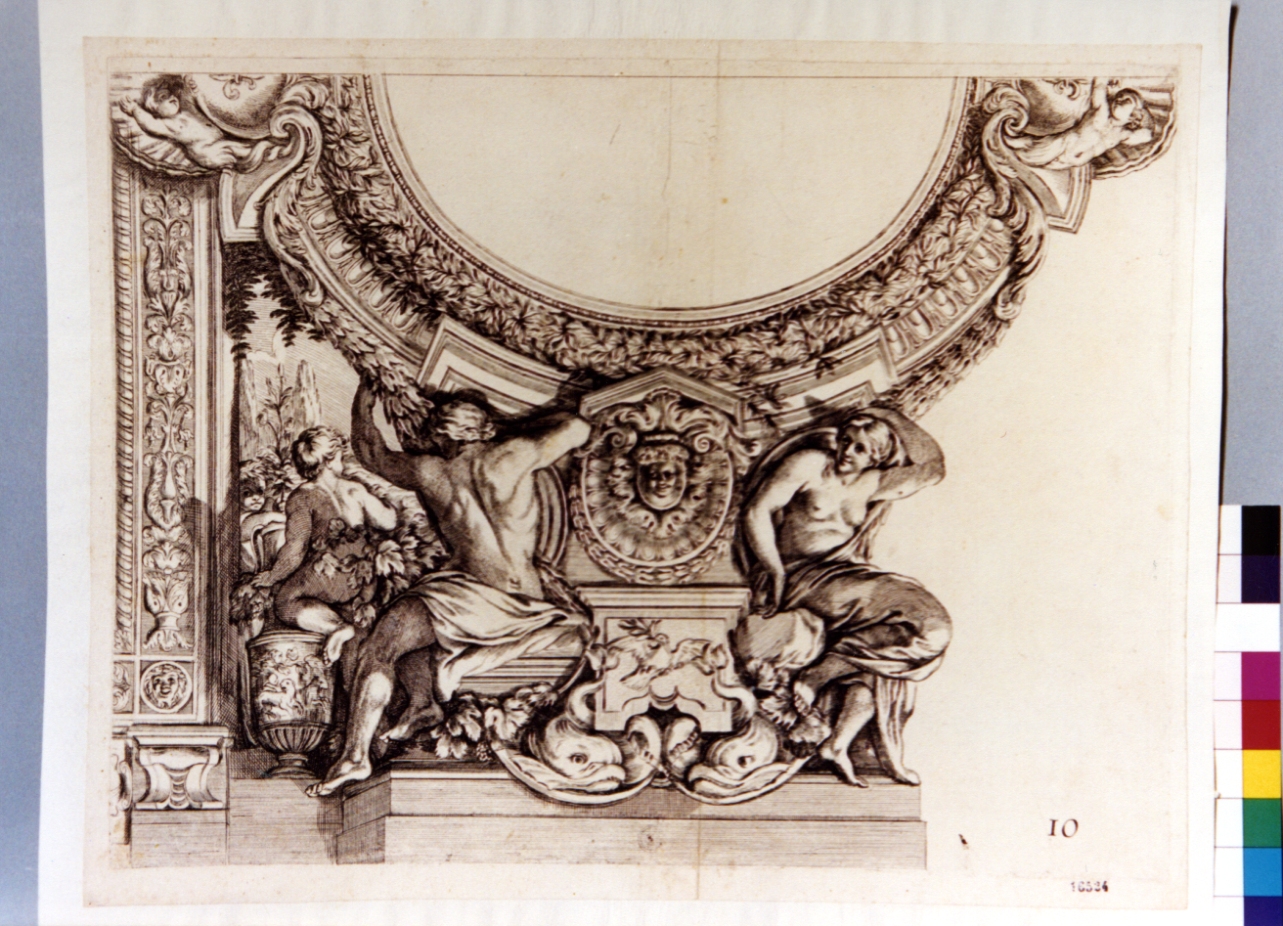 elementi decorativi (stampa tagliata) di Cesio Carlo (sec. XVII)