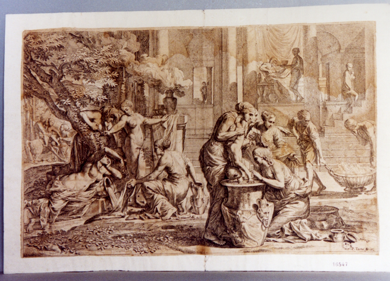 Achille e le figlie di Licomede (stampa) di Testa Pietro detto Lucchesino (sec. XVII)