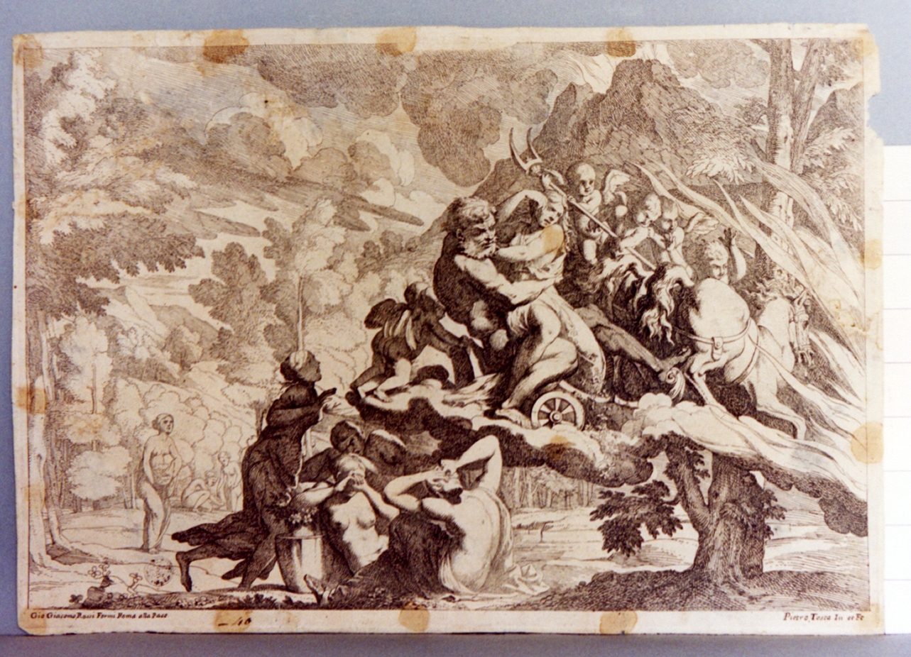 ratto di Proserpina (stampa tagliata) di Testa Pietro detto Lucchesino (sec. XVII)