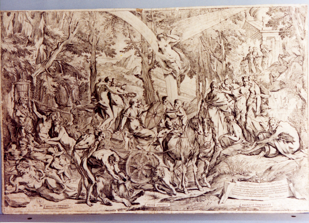 trionfo della Pittura (stampa) di Testa Pietro detto Lucchesino (sec. XVII)