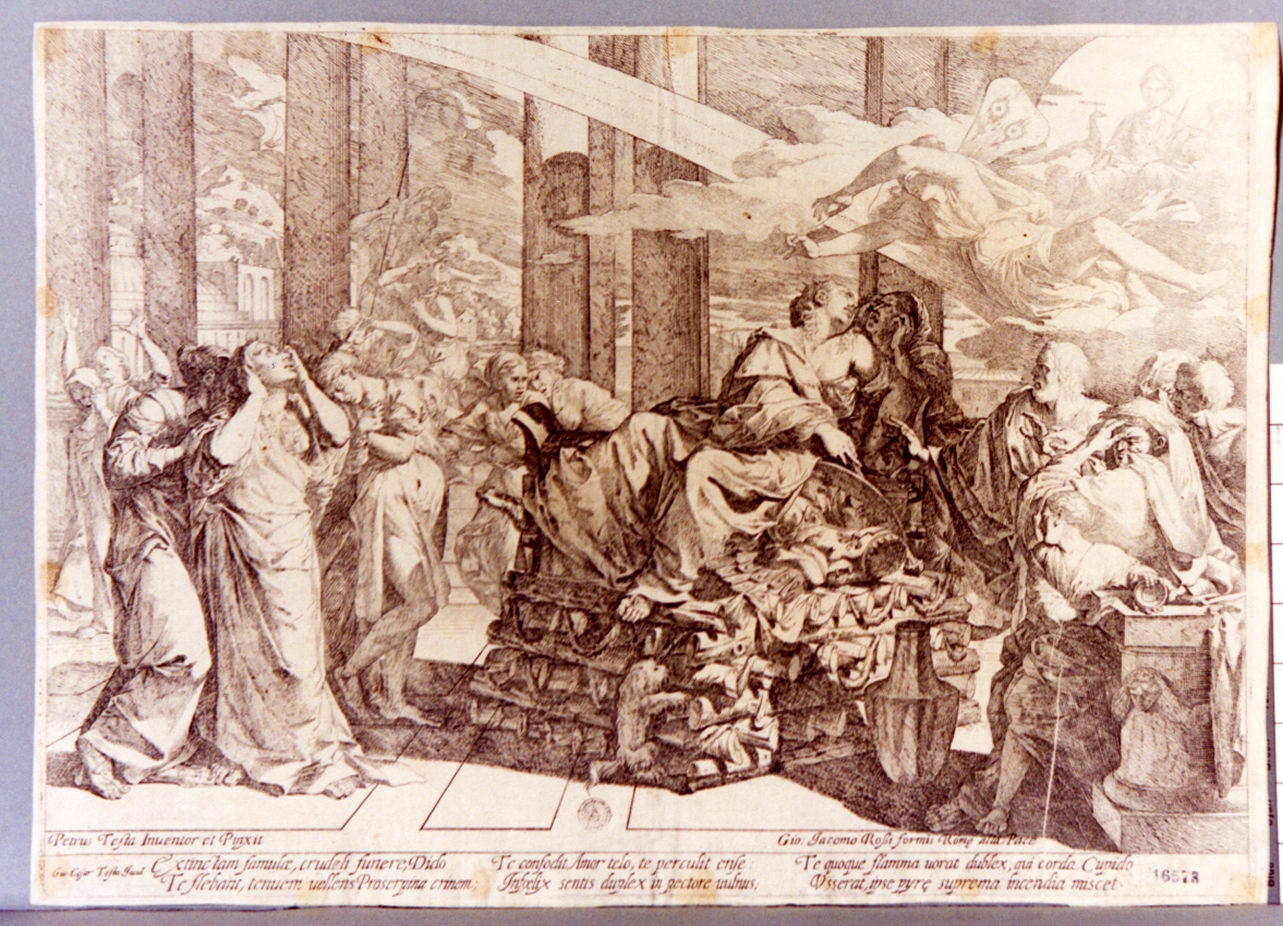 morte di Didone (stampa tagliata) di Testa Giovanni Cesare, Testa Pietro detto Lucchesino (sec. XVII)