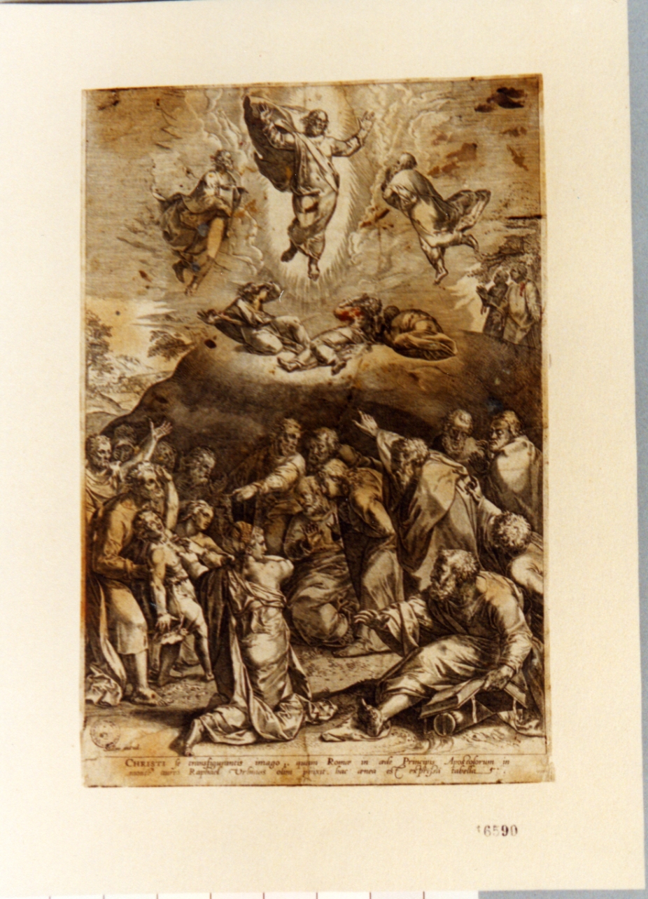 trasfigurazione (stampa) di Sadeler Jan il Vecchio (bottega) (secc. XVI/ XVII)