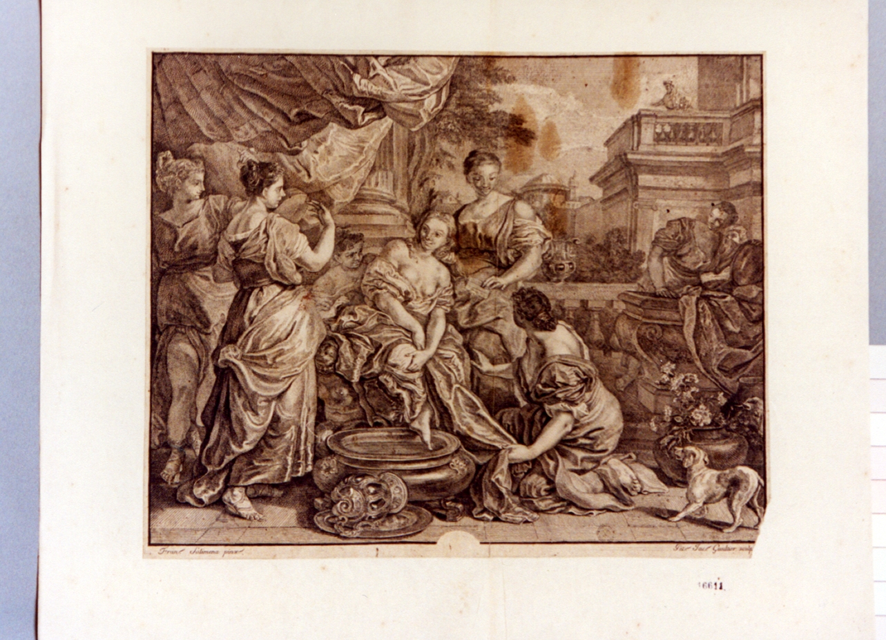 Bethsabea al bagno (stampa) di Gaultier Pierre Jacques (sec. XVIII)