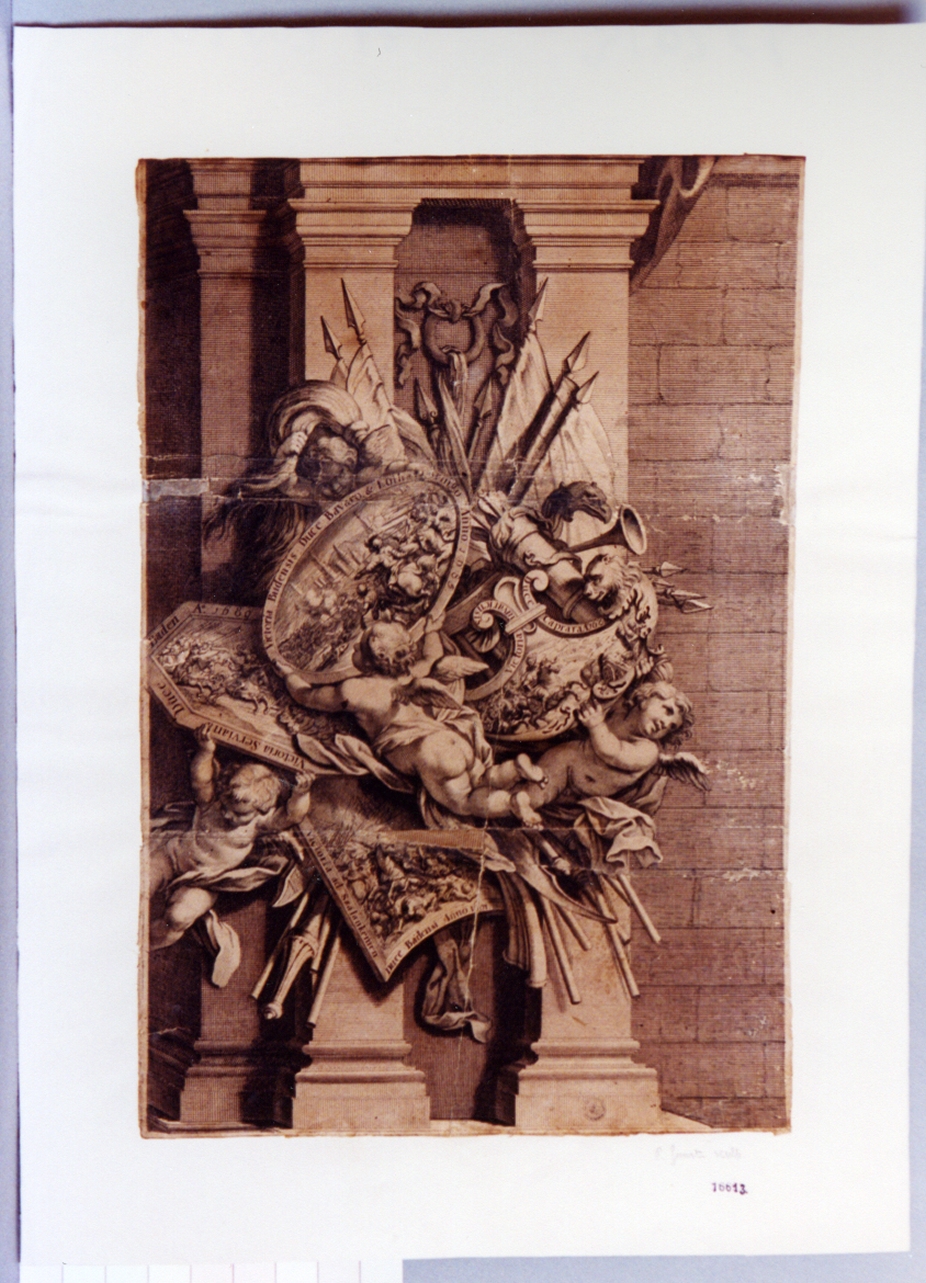 allegoria delle vittorie del duca di Baviera (stampa) di Van Gunst Pieter Stevens (secc. XVII/ XVIII)