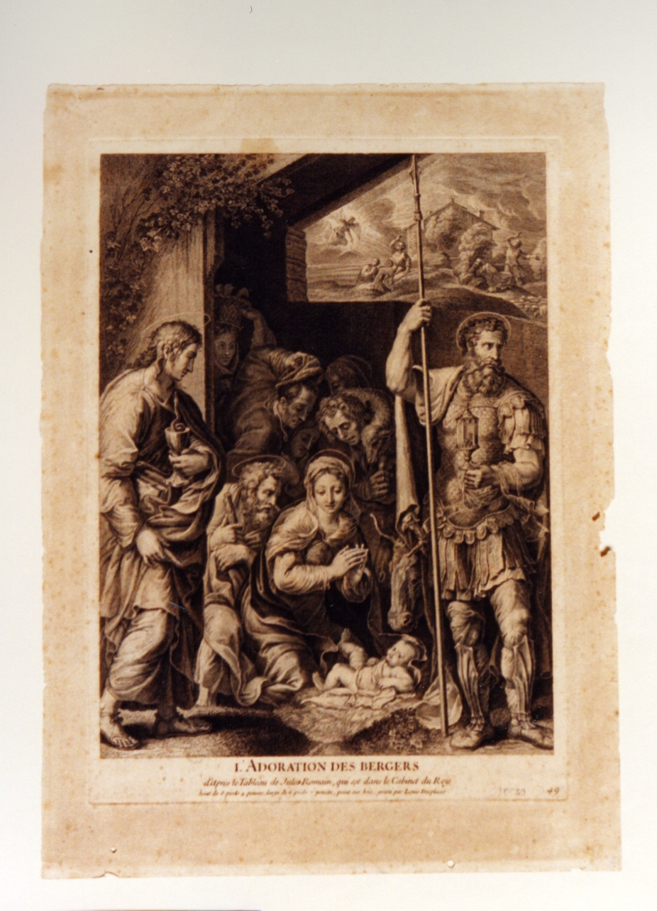 adorazione dei pastori (stampa) di Desplaces Louis (sec. XVIII)