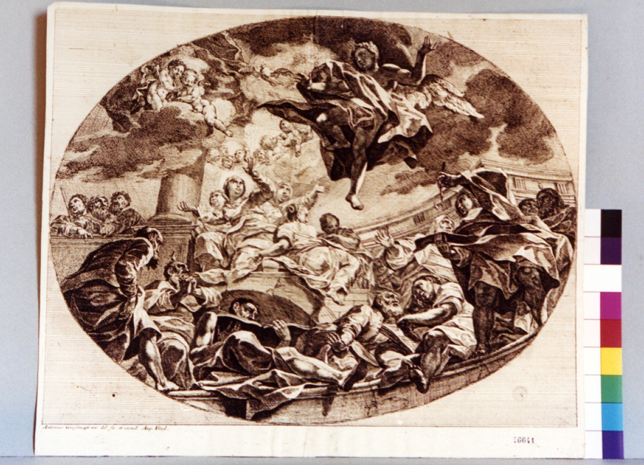 Pentecoste (stampa) di Grasmair Anton (sec. XVIII)