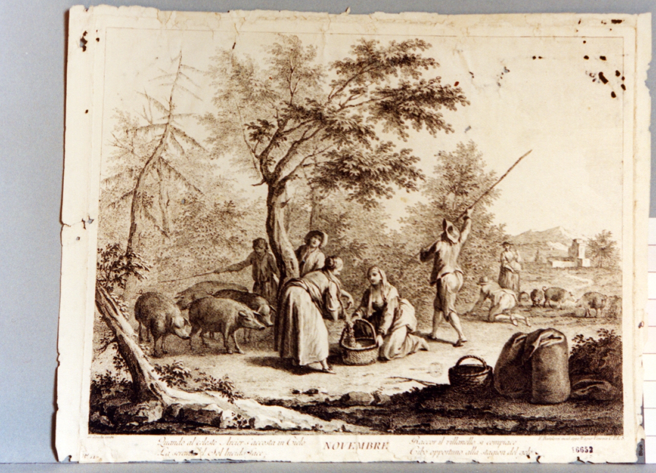 scena campestre con figure (stampa) di Bartolozzi Francesco, Zocchi Giuseppe (secc. XVIII/ XIX)