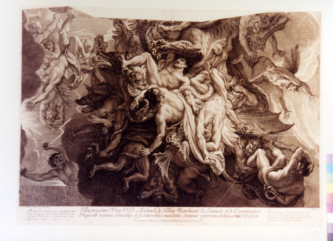 caduta degli angeli ribelli (stampa) di Loir Alexis (secc. XVII/ XVIII)