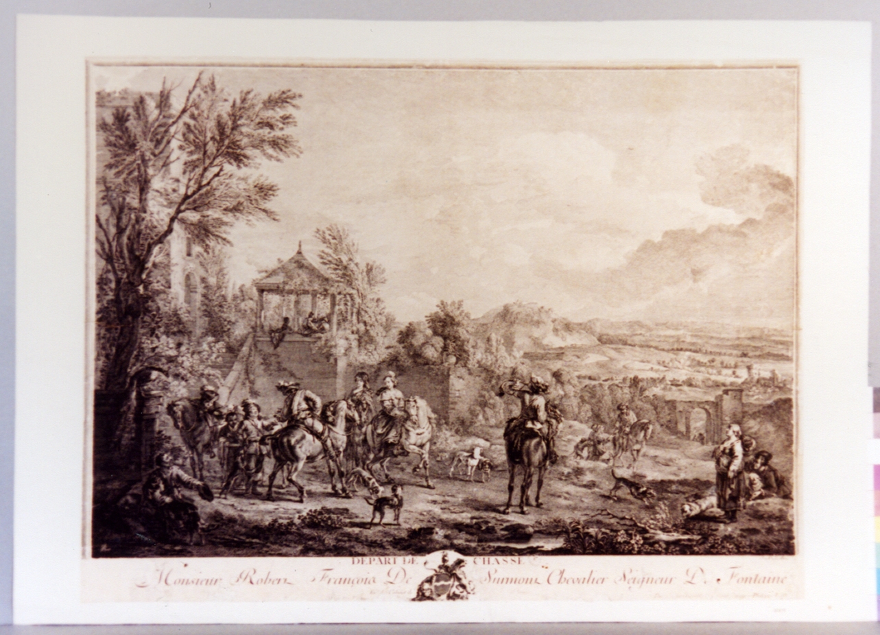 scena di caccia (stampa) di Le Bas Jacques Philippe (sec. XVIII)