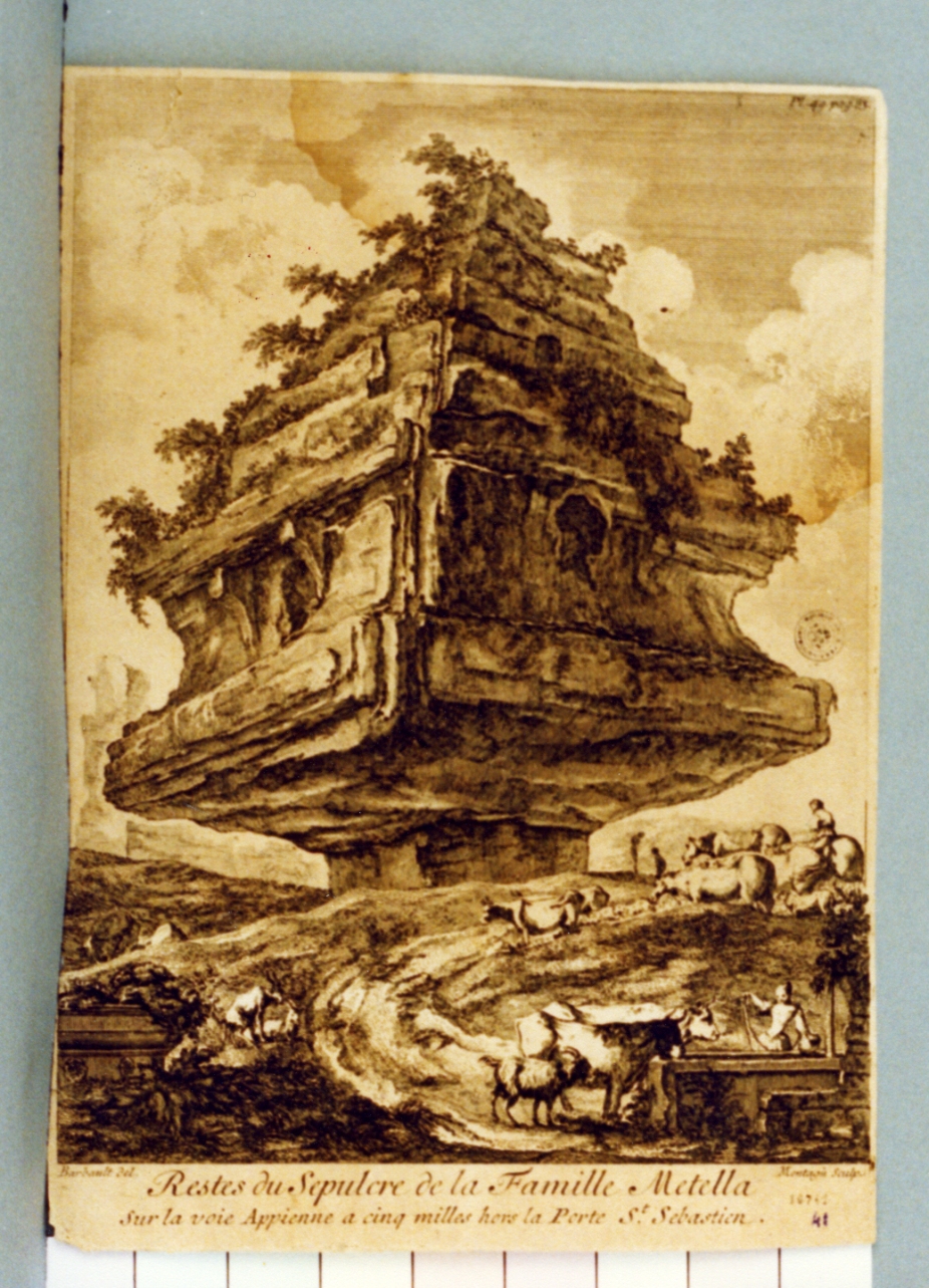 paesaggio con rovine (stampa) di Barbault Jean, Montagu Domenico (sec. XVIII)