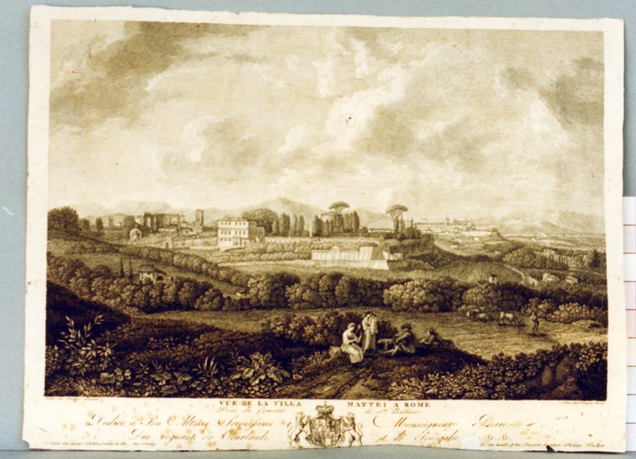 paesaggio con architetture (stampa) di Hackert Philipp, Morel François (secc. XVIII/ XIX)