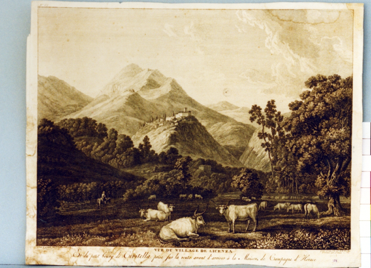 paesaggio con animali (stampa) di Hackert Philipp, Dunker Balthasar Anton (secc. XVIII/ XIX)