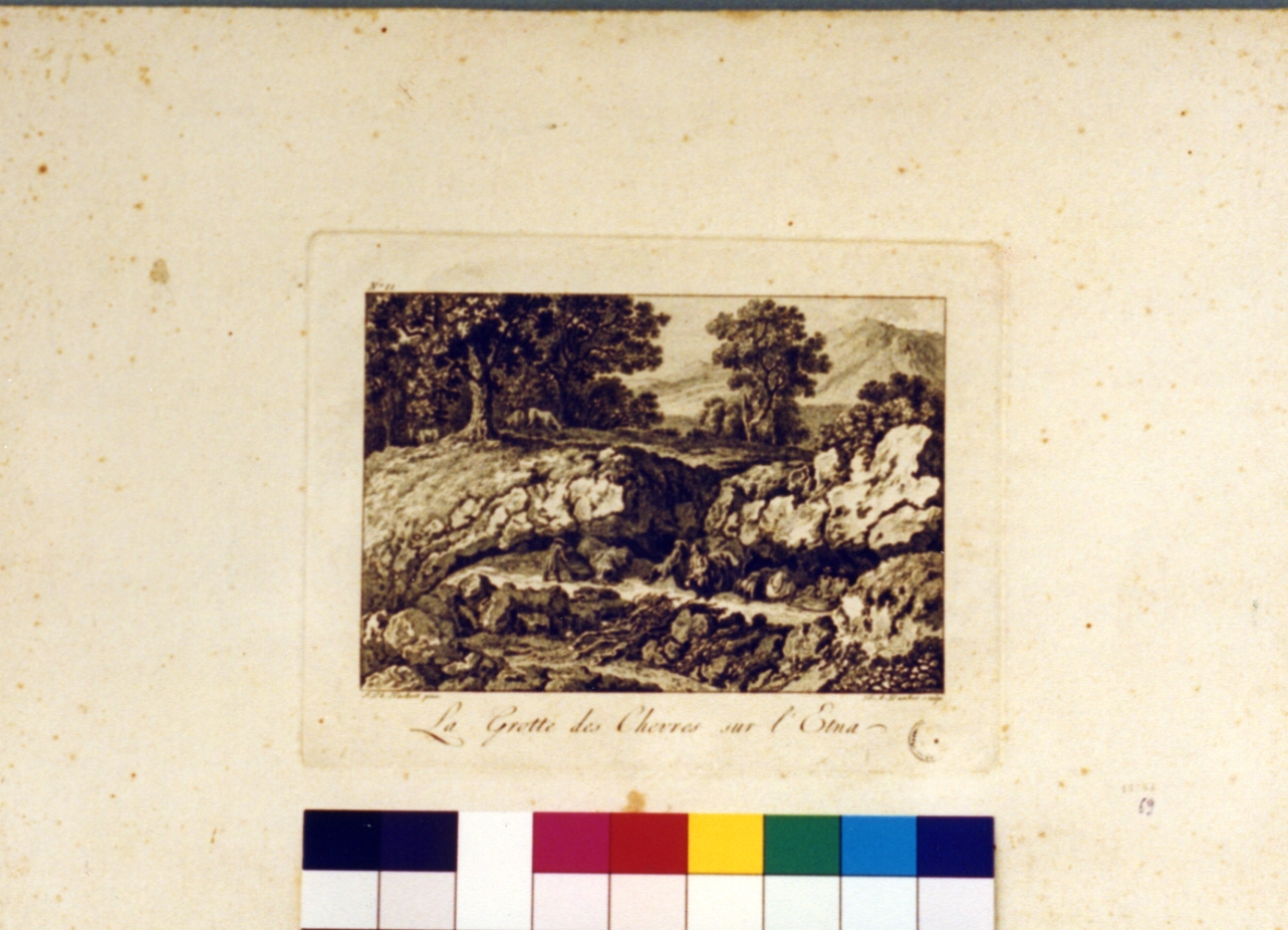 paesaggio montano (stampa) di Dunker Balthasar Anton, Hackert Philipp (secc. XVIII/ XIX)