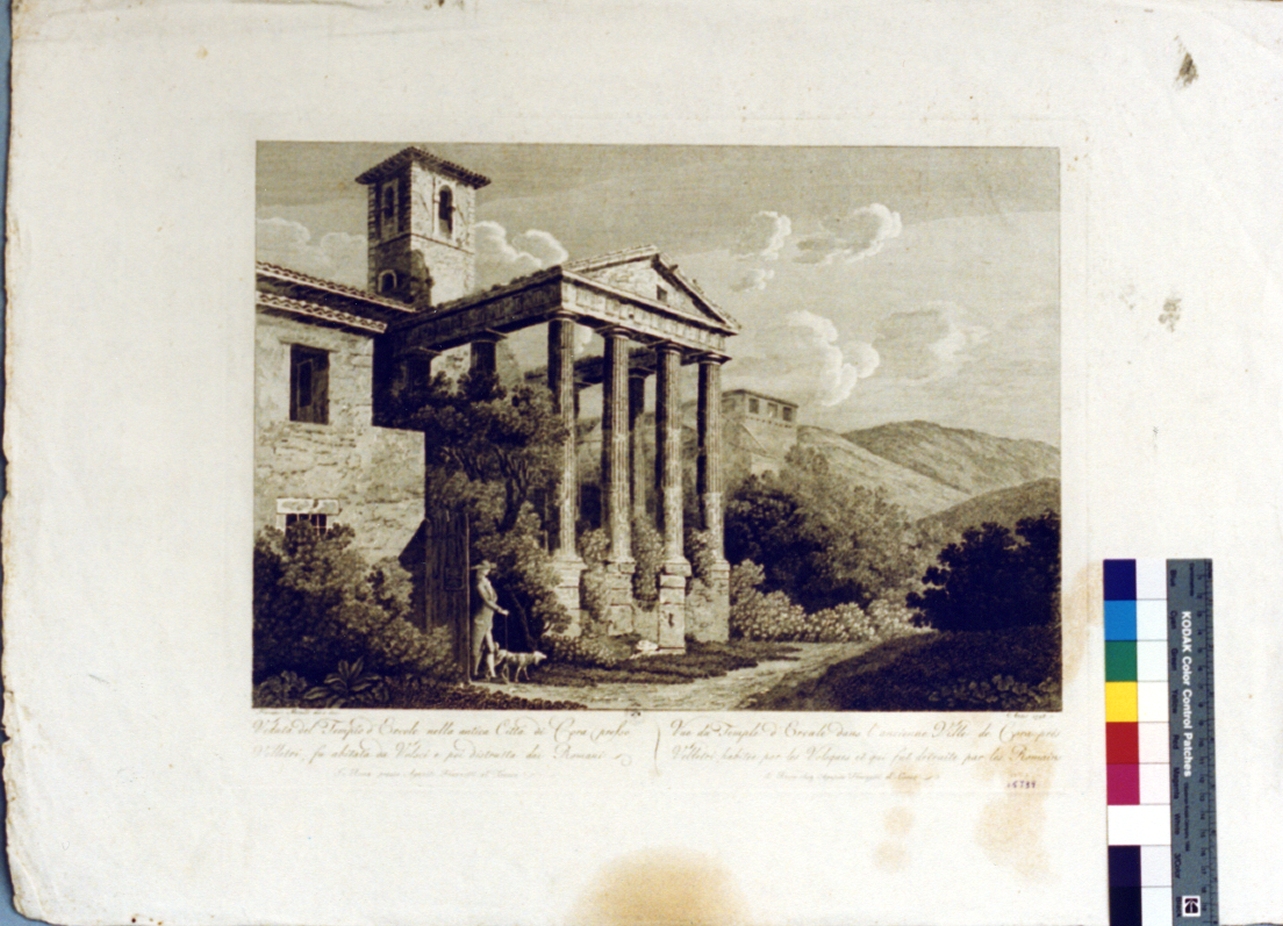 paesaggio con rovine (stampa) di Morel François (sec. XVIII)
