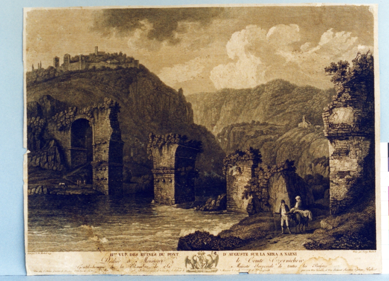 paesaggio con rovine (stampa) di Hackert Georg, Hackert Philipp (secc. XVIII/ XIX)