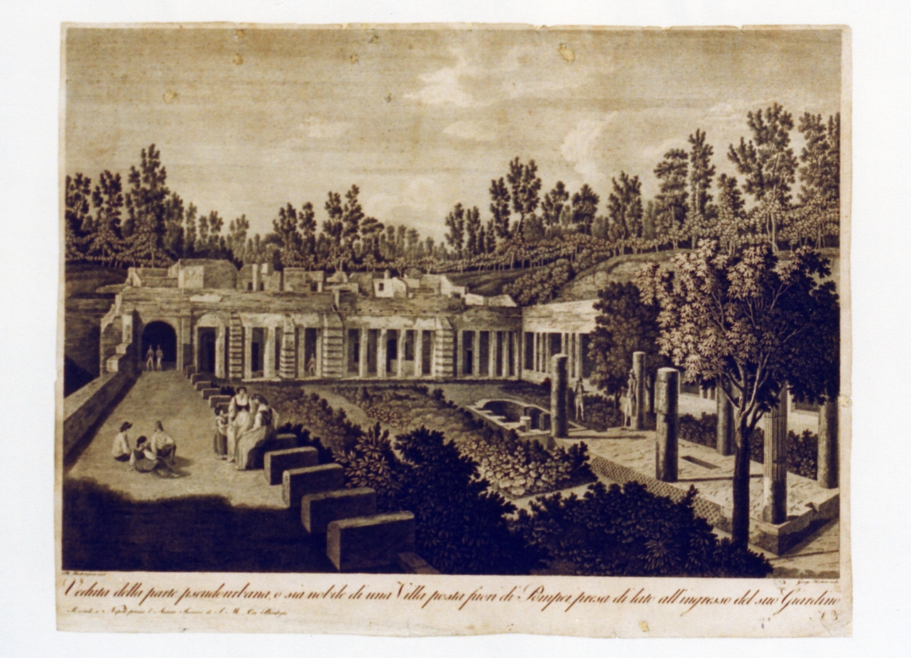 veduta degli scavi di Pompei (stampa) di Hackert Georg, Hackert Philipp (secc. XVIII/ XIX)