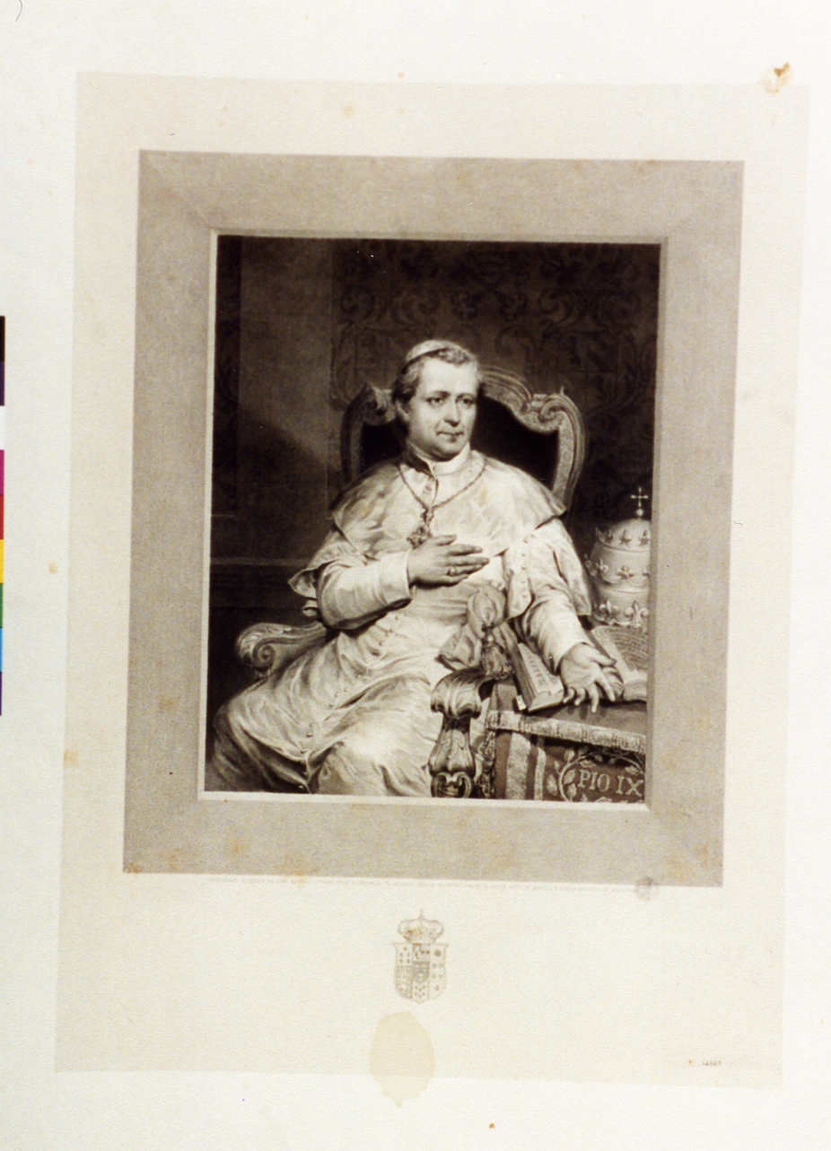 ritratto di papa Pio IX (stampa) di Juvara Tommaso Aloisio (sec. XIX)