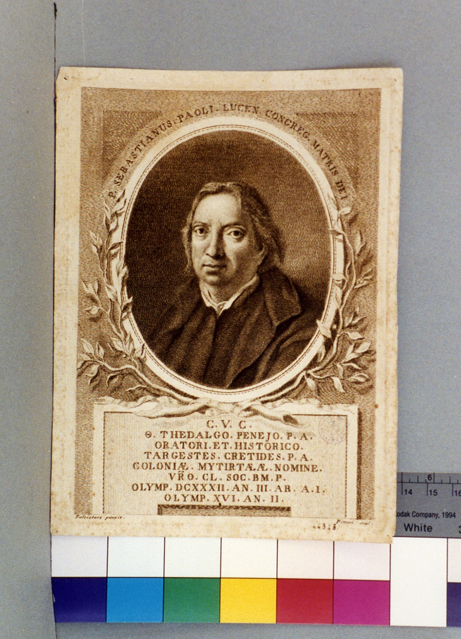 ritratto d'uomo (stampa tagliata) di Pitteri Marco Alvise, Falciatore Filippo (sec. XVIII)