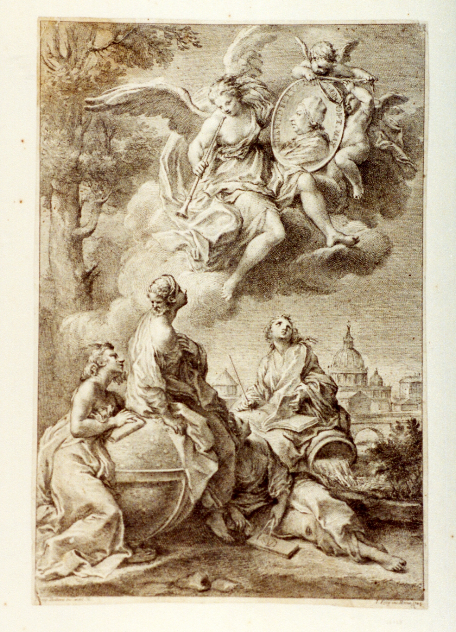 allegoria delle arti (stampa) di Frey Jakob, Batoni Pompeo Girolamo (sec. XVIII)