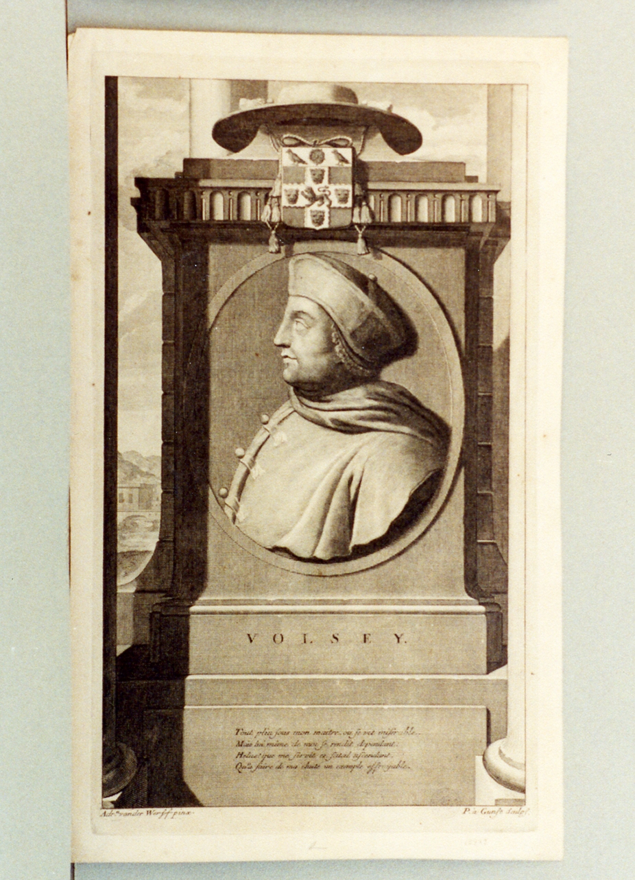 ritratto d'uomo (stampa tagliata) di Van Gunst Pieter Stevens, Van der Werff Adriaan (sec. XVIII)