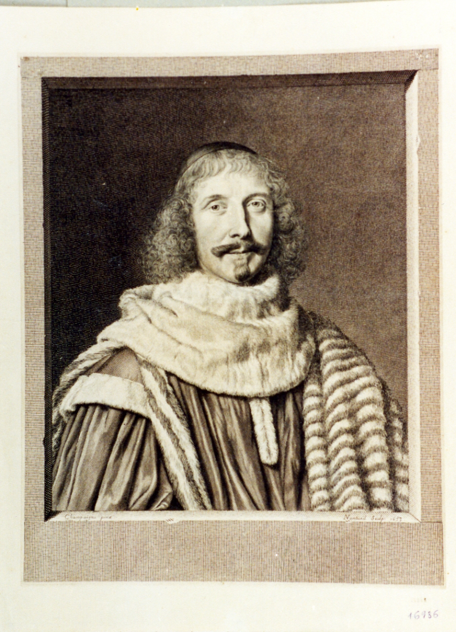 ritratto d'uomo (stampa) di De Champaigne Philippe, Nanteuil Robert (sec. XVII)