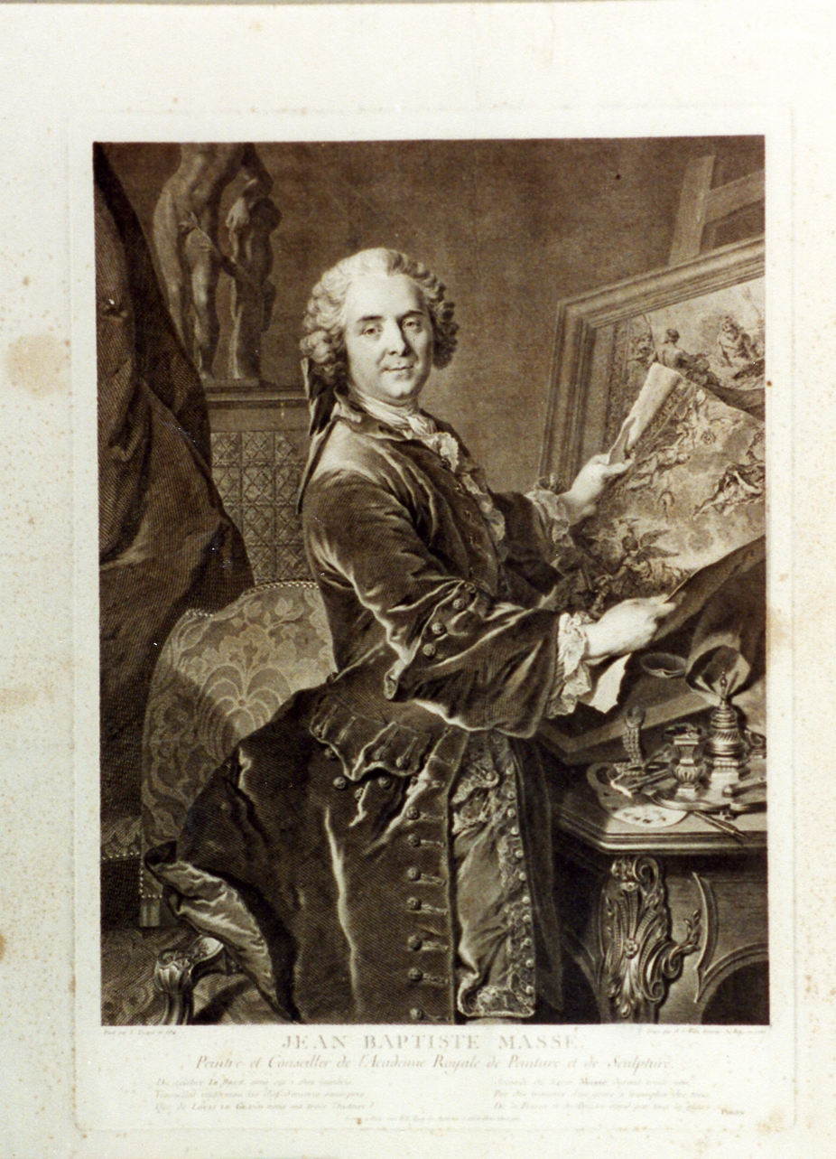 ritratto d'uomo (stampa) di Tocque Louis, Wille Johann Georg (sec. XVIII)