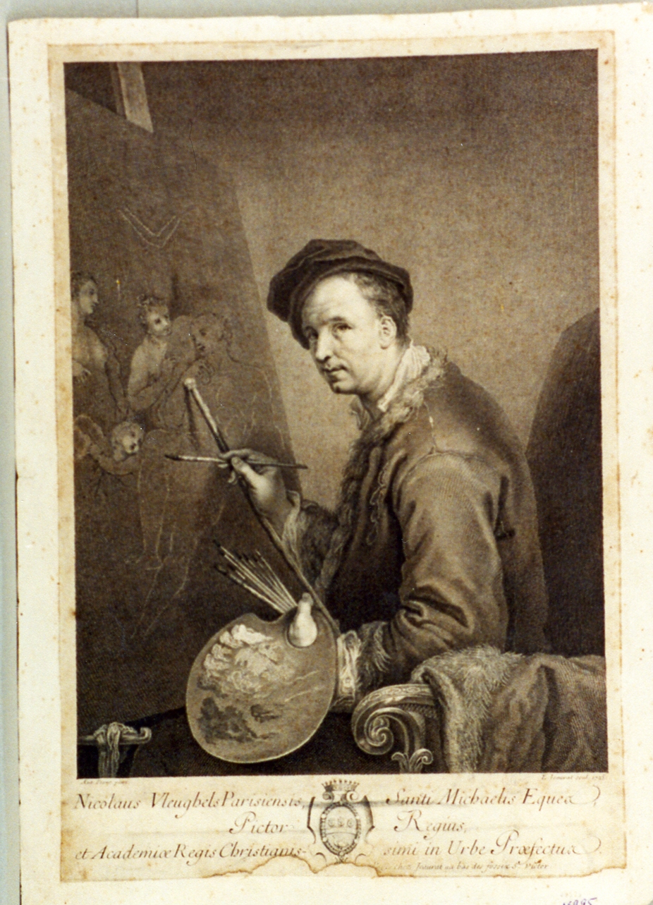 ritratto d'uomo (stampa) di Jeaurat Edme, Pesne Antoine (sec. XVIII)