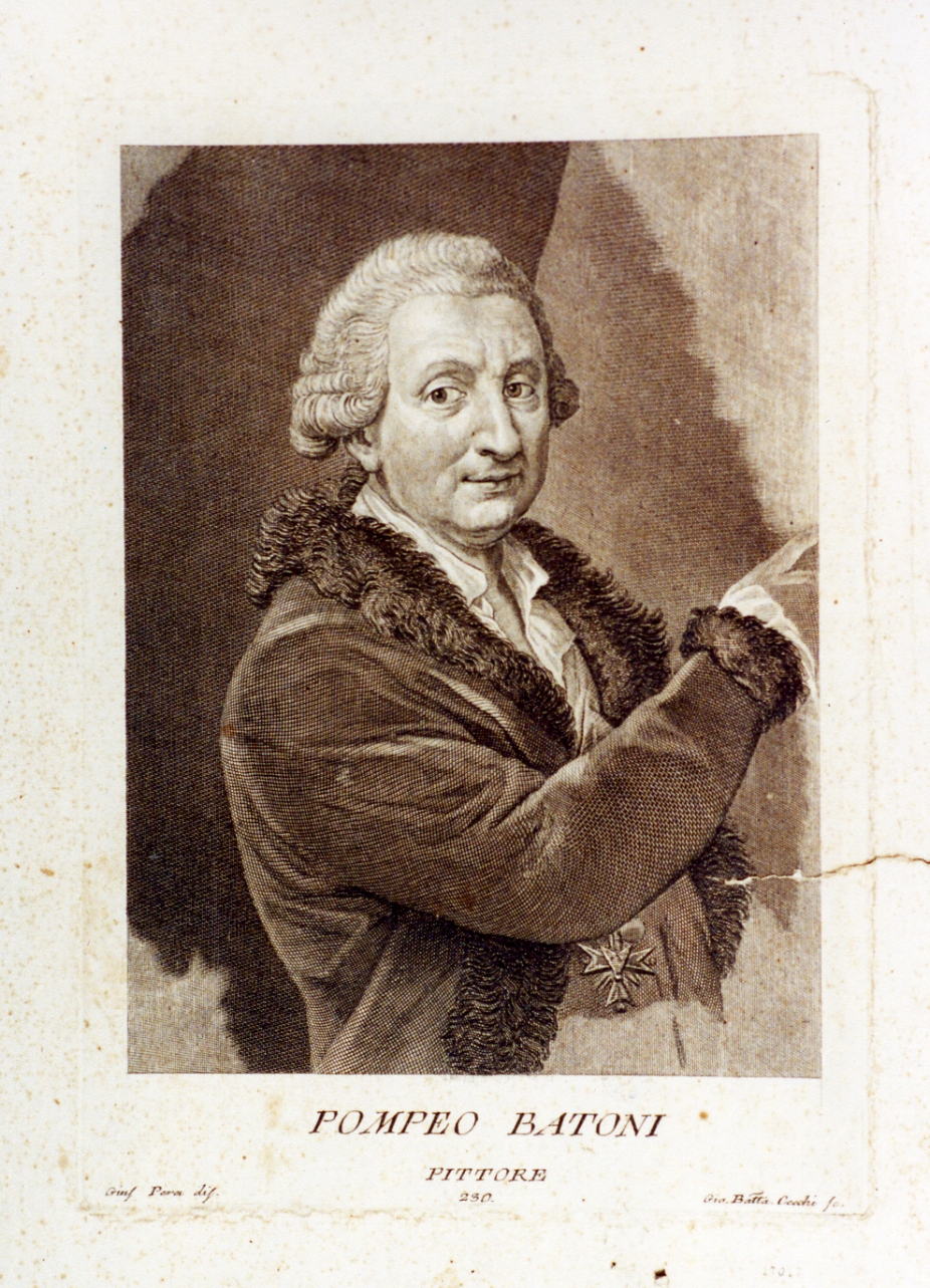 ritratto d'uomo (stampa tagliata) di Cecchi Giovanni Battista (secc. XVIII/ XIX)