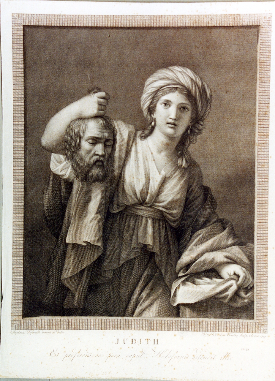 Giuditta con la testa di Oloferne (stampa) di Tofanelli Stefano, Fontana Pietro (sec. XVIII)