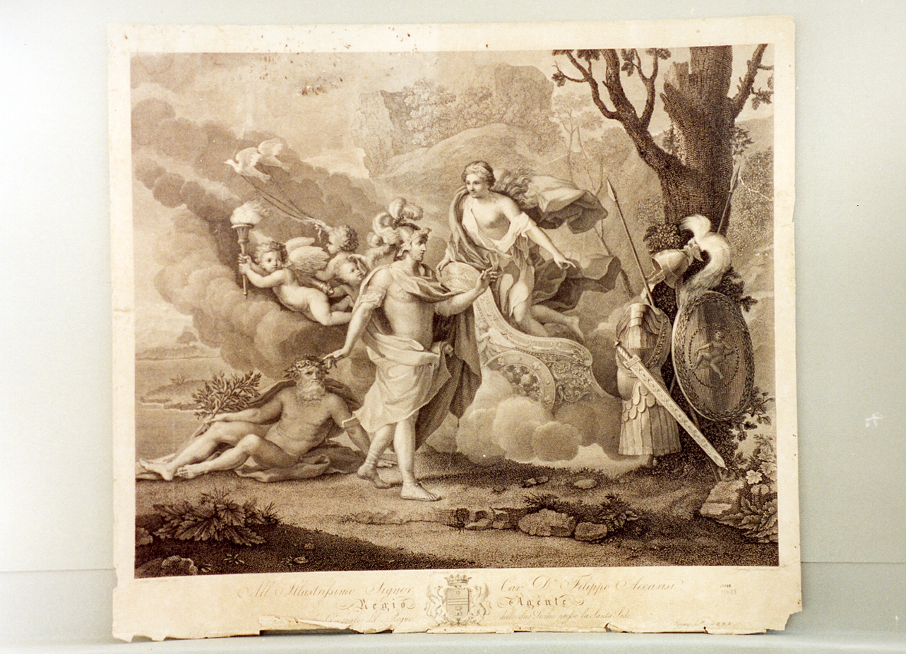 Enea riceve le armi da Venere (stampa) di Pavon Ignazio, Emili Giovanni (sec. XIX)