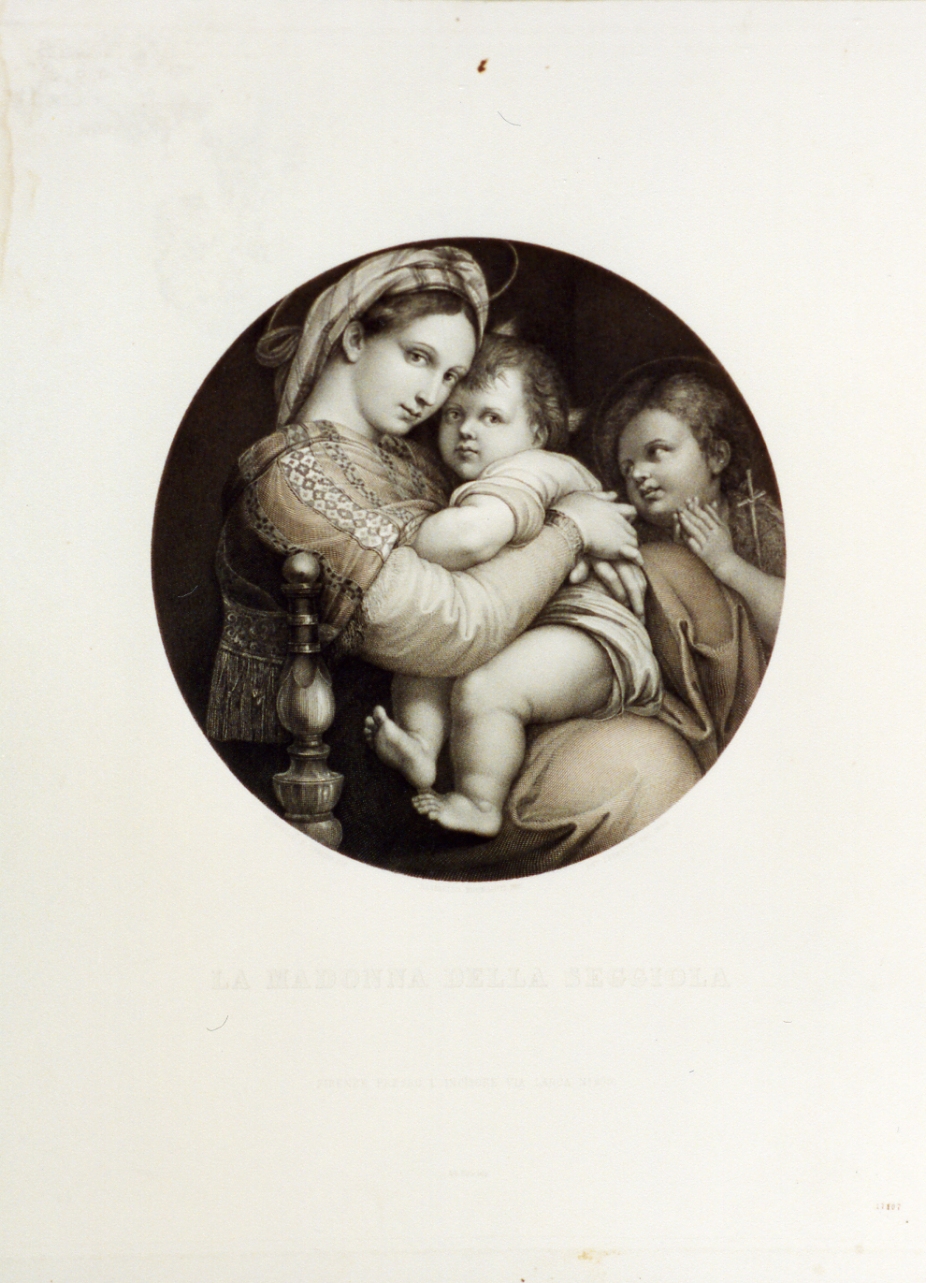 Madonna con Bambino e San Giovannino (stampa) di Perfetti Antonio (sec. XIX)