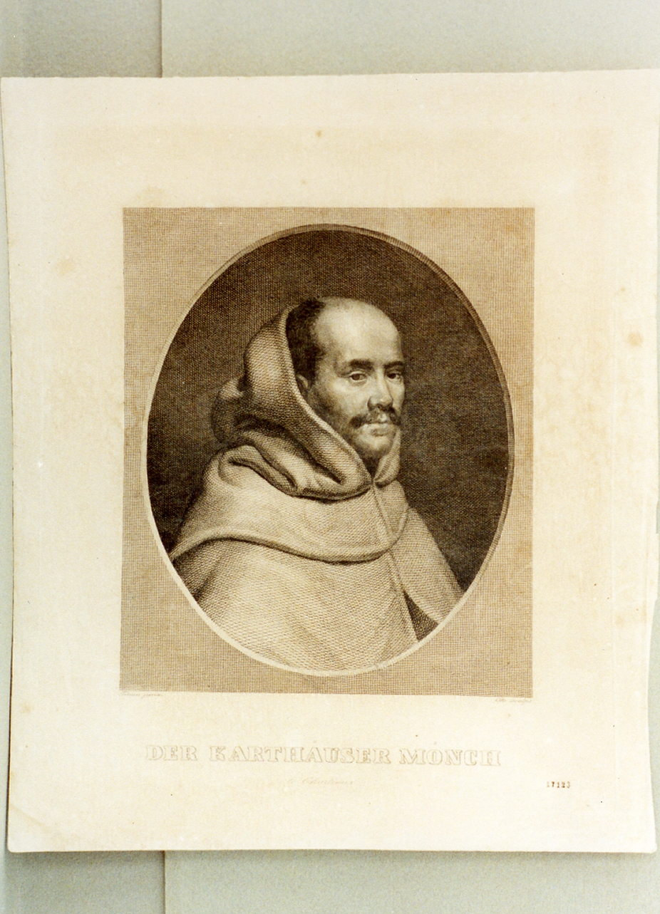 ritratto d'uomo (stampa tagliata) - ambito tedesco (sec. XIX)