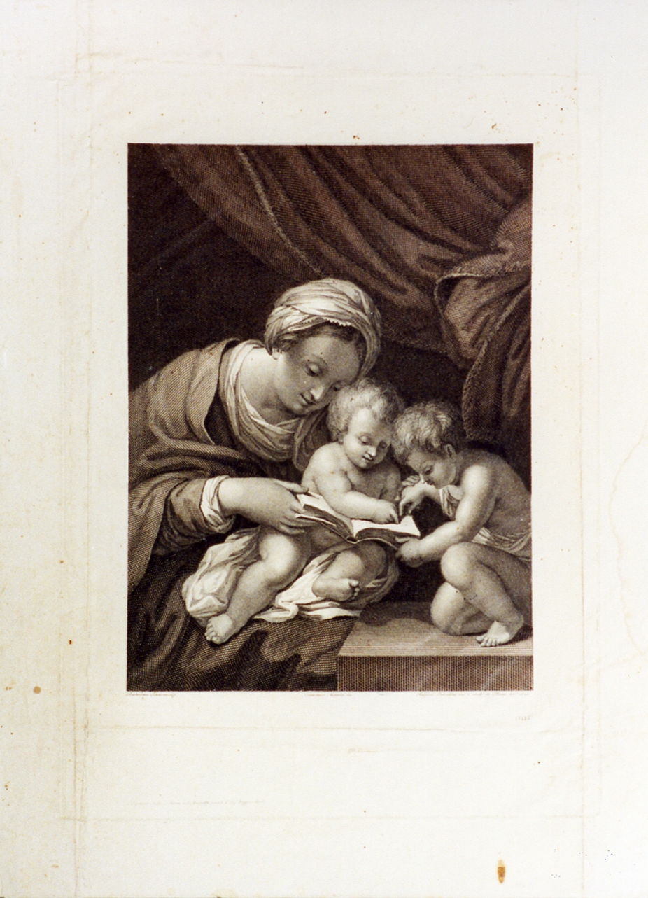 Madonna con Bambino e San Giovannino (stampa) di Persichini Raffaello, Minardi Tommaso (sec. XIX)