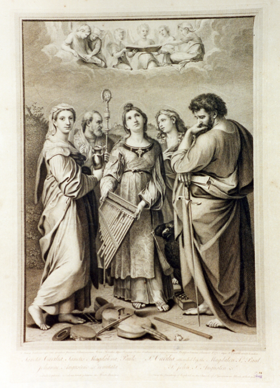 Santa Cecilia (stampa) di Strange Robert (sec. XVIII)