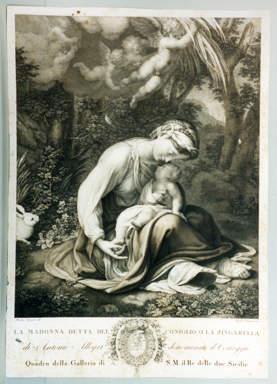 Madonna con Bambino (stampa) di Girgenti Paolino, Porporati Carlo Antonio (secc. XVIII/ XIX)