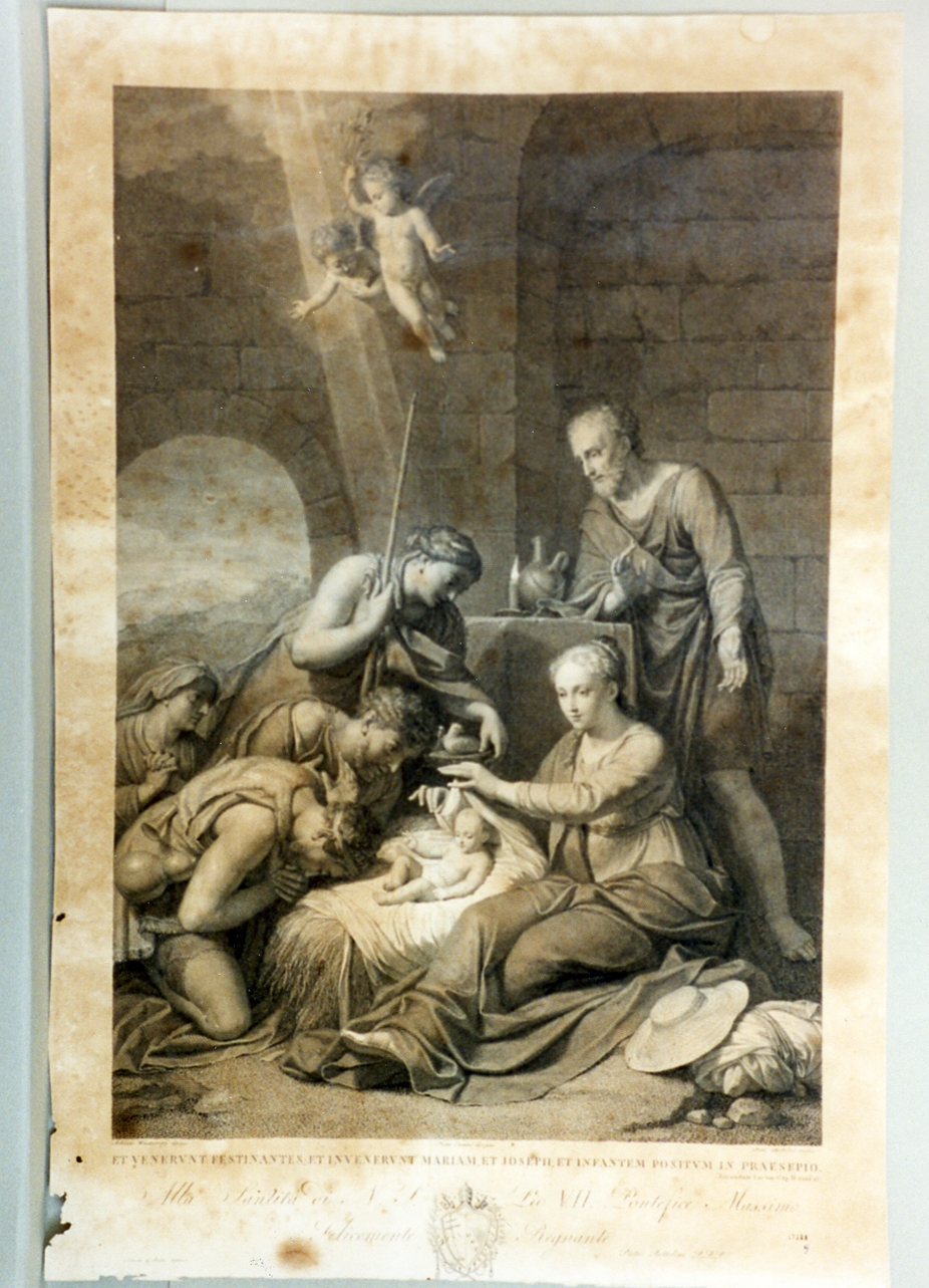 adorazione dei pastori (stampa) di Van der Werff Adriaan, Ermini Pietro, Bettellini Pietro (sec. XIX)