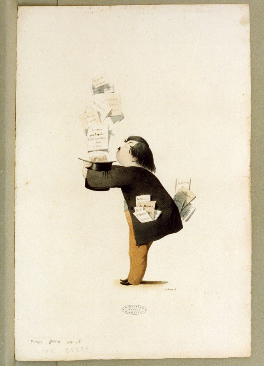 caricatura (stampa a colori) di Delfico Melchiorre (sec. XIX)