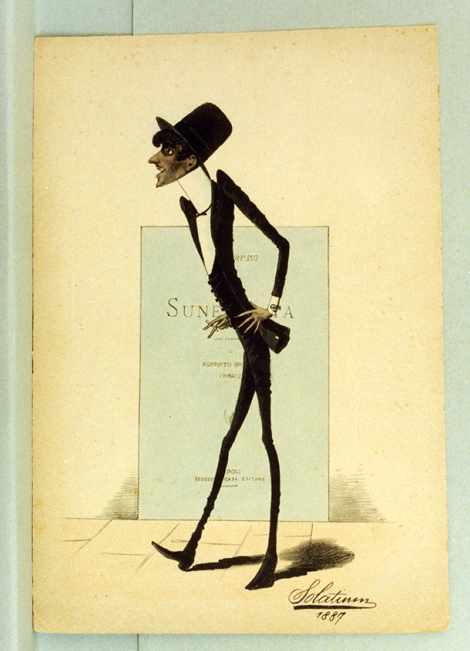 caricatura (stampa) di Buonsollazzi Mario detto Solatium (sec. XIX)