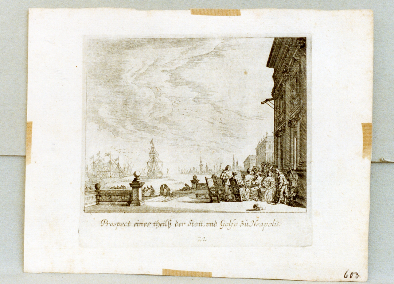veduta di città (stampa) - ambito tedesco (prima metà sec. XVII)