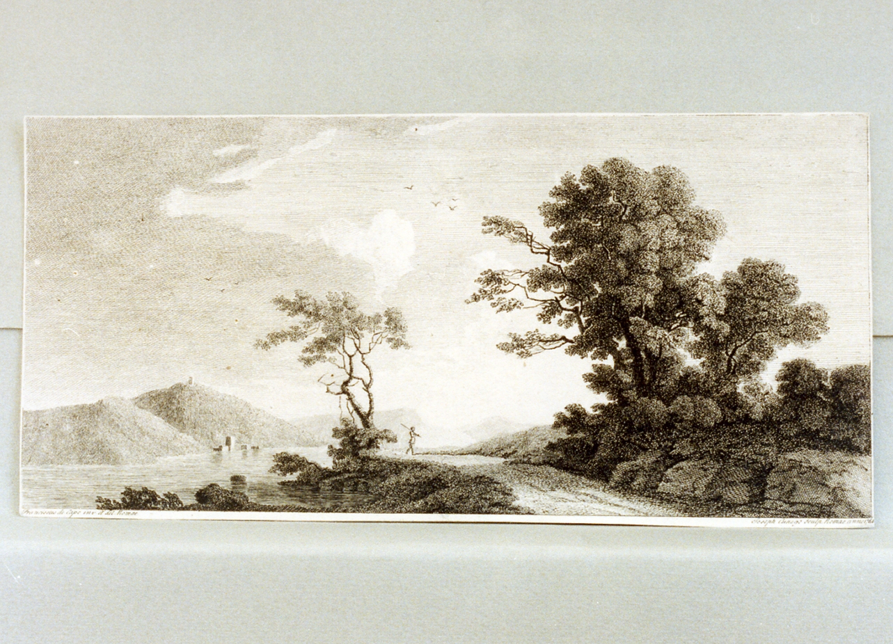 paesaggio lacustre (stampa) di De Capo Francesco, Cunego Giuseppe (sec. XVIII)