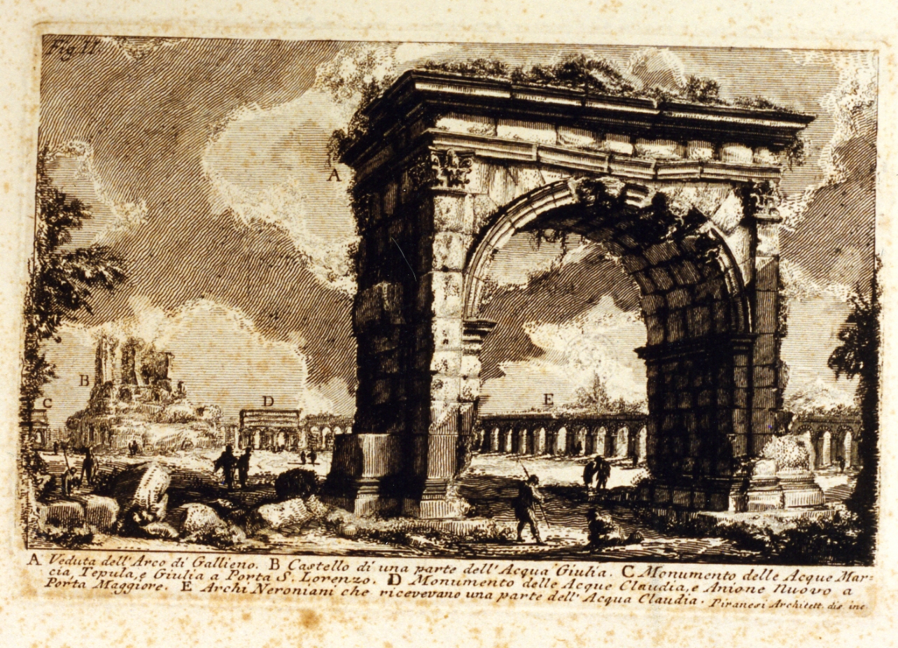 veduta di Roma (stampa tagliata) di Piranesi Giovanni Battista (sec. XVIII)