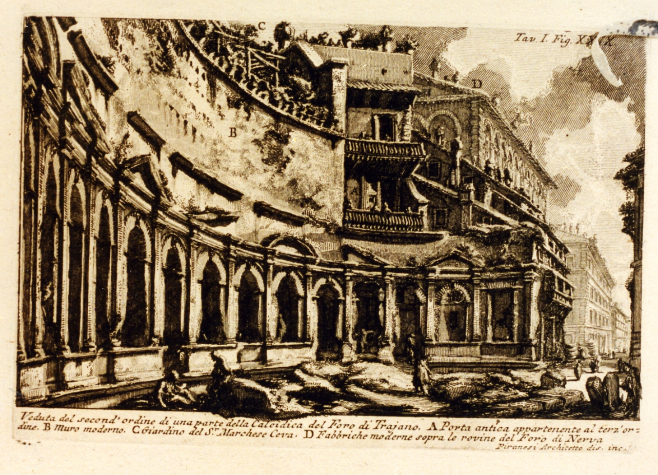 veduta di città (stampa tagliata) di Piranesi Giovanni Battista (sec. XVIII)