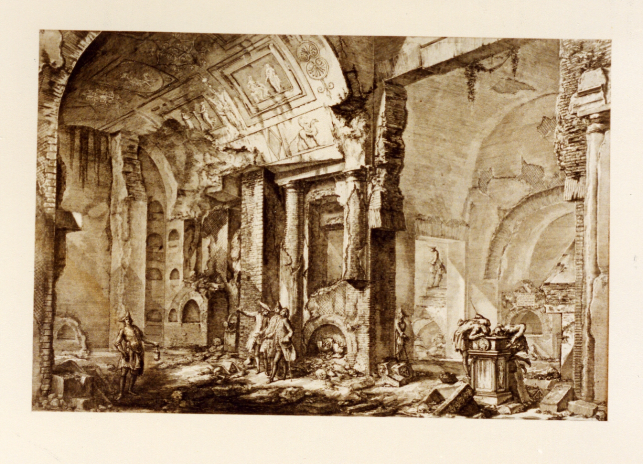 interno di camera sepolcrale (stampa) di Piranesi Giovanni Battista (sec. XVIII)