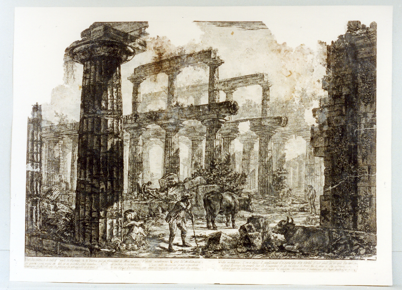 paesaggio con rovine (stampa) di Piranesi Giovanni Battista (sec. XVIII)