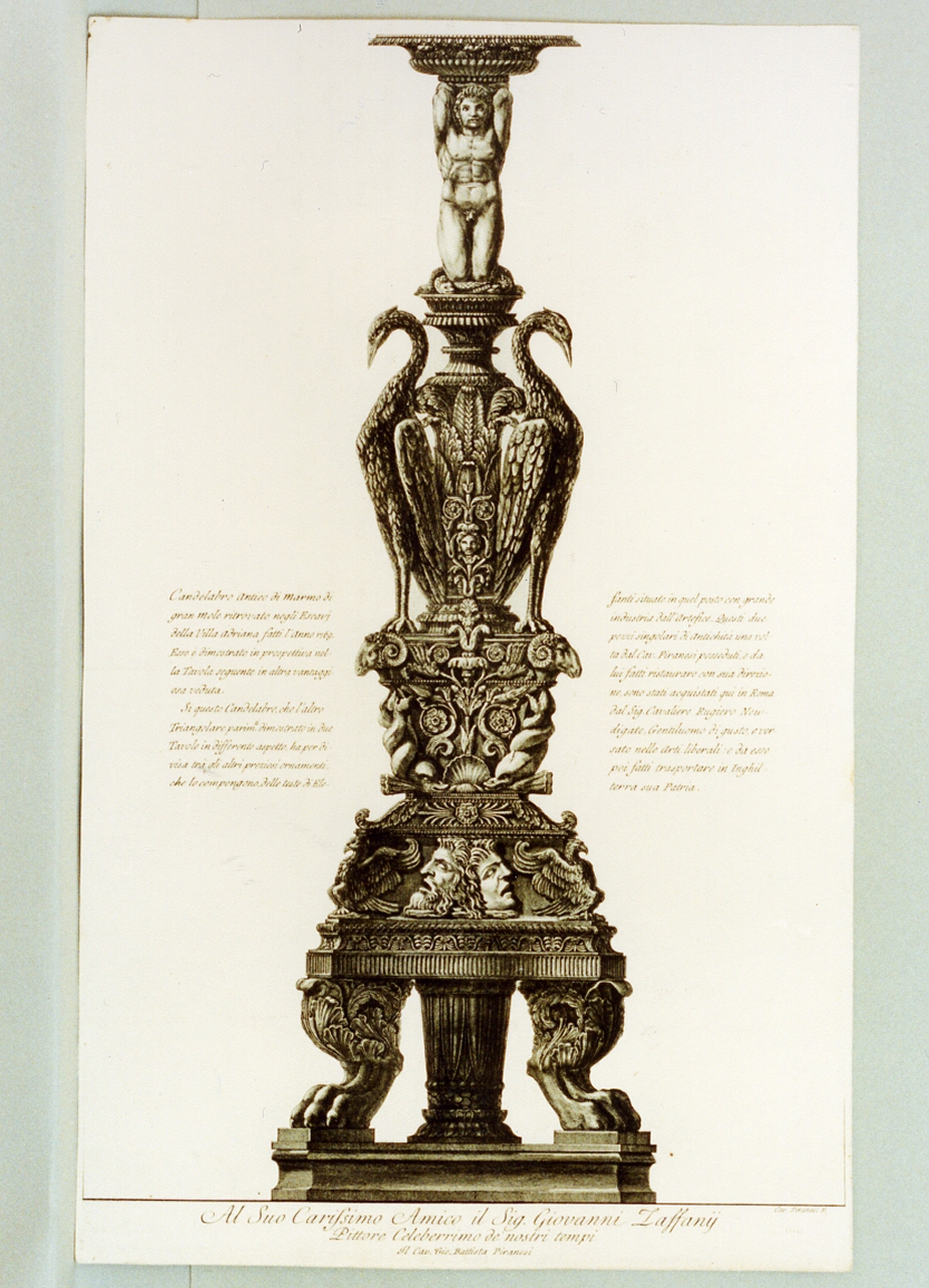 candelabre (stampa) di Piranesi Giovanni Battista (sec. XVIII)