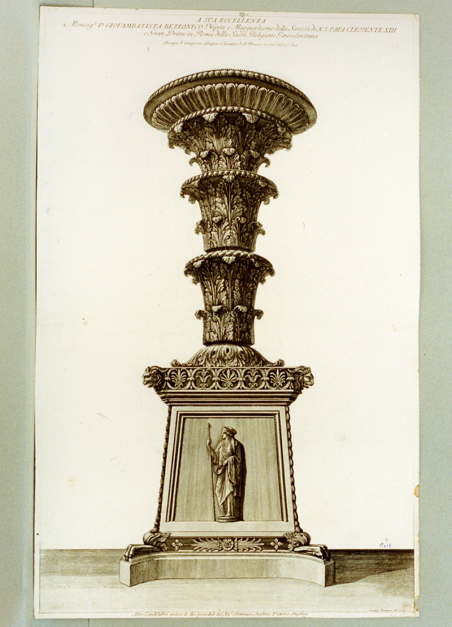 candelabro a sette braccia (stampa) di Piranesi Giovanni Battista (sec. XVIII)