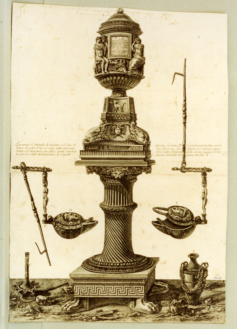 lucerna (stampa) di Piranesi Giovanni Battista (sec. XVIII)