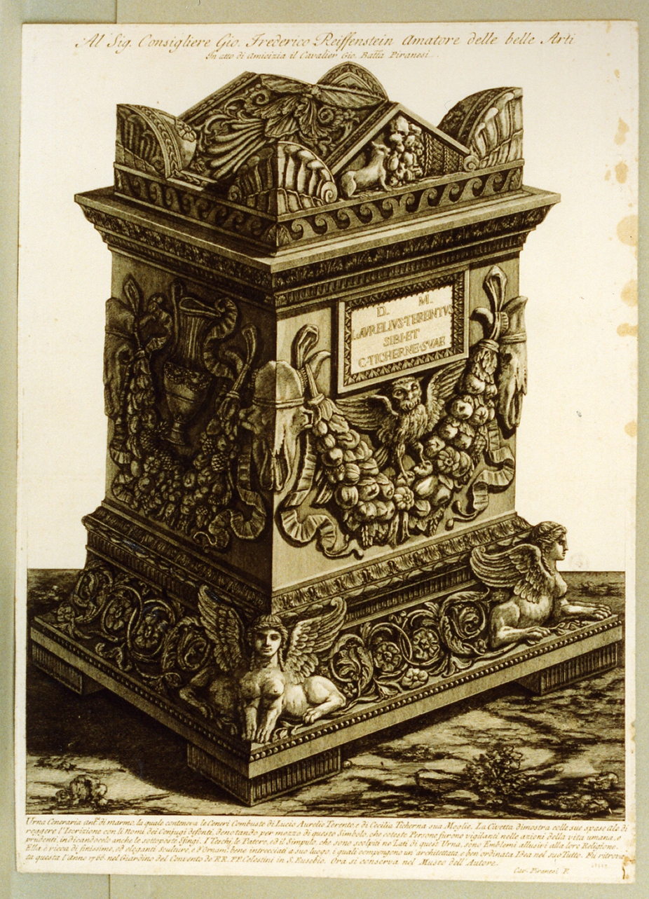 urna cineraria (stampa tagliata) di Piranesi Giovanni Battista (sec. XVIII)