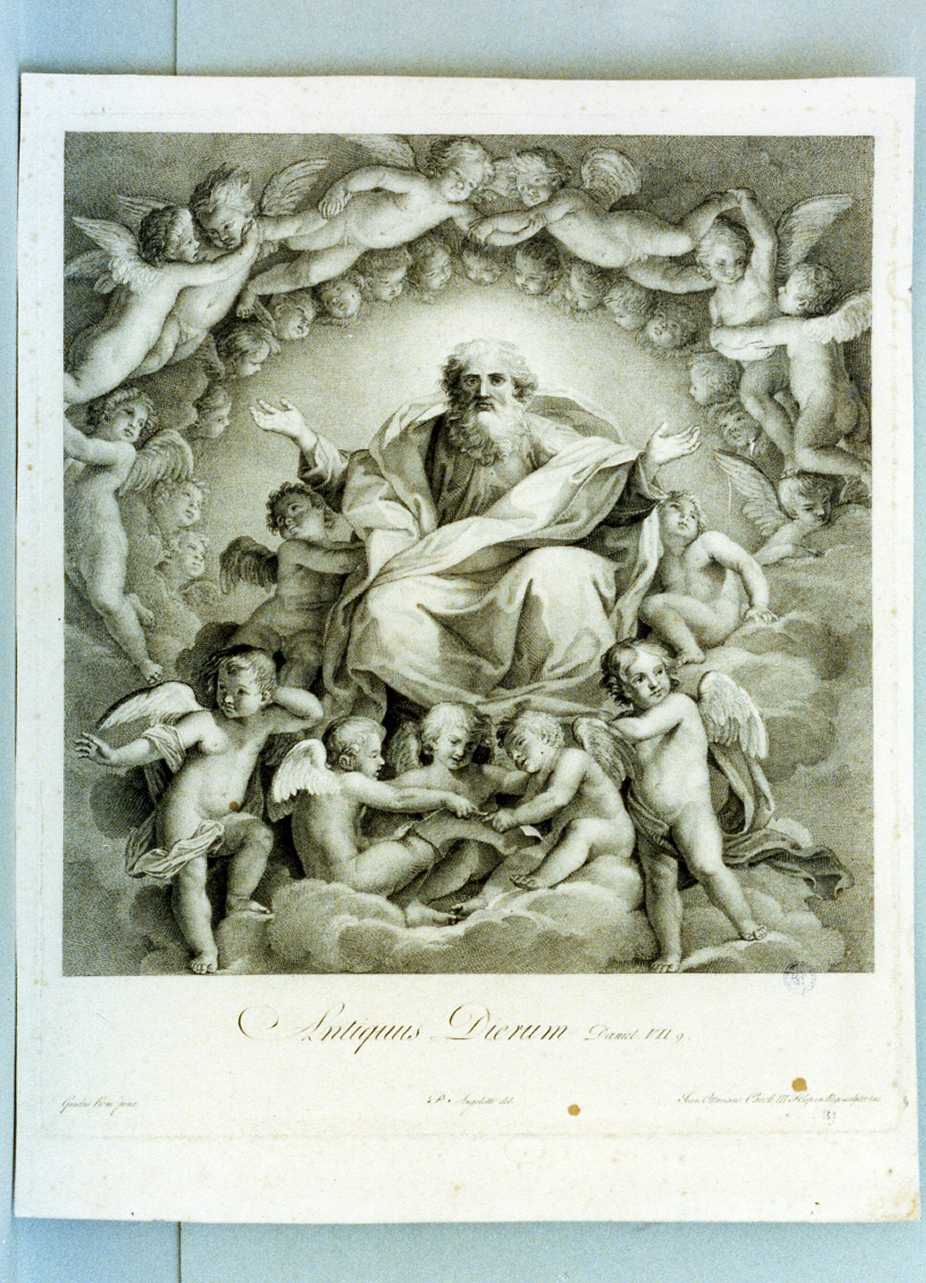 dio Padre tra angeli (stampa tagliata) di Ottaviani Giovanni (secc. XVIII/ XIX)