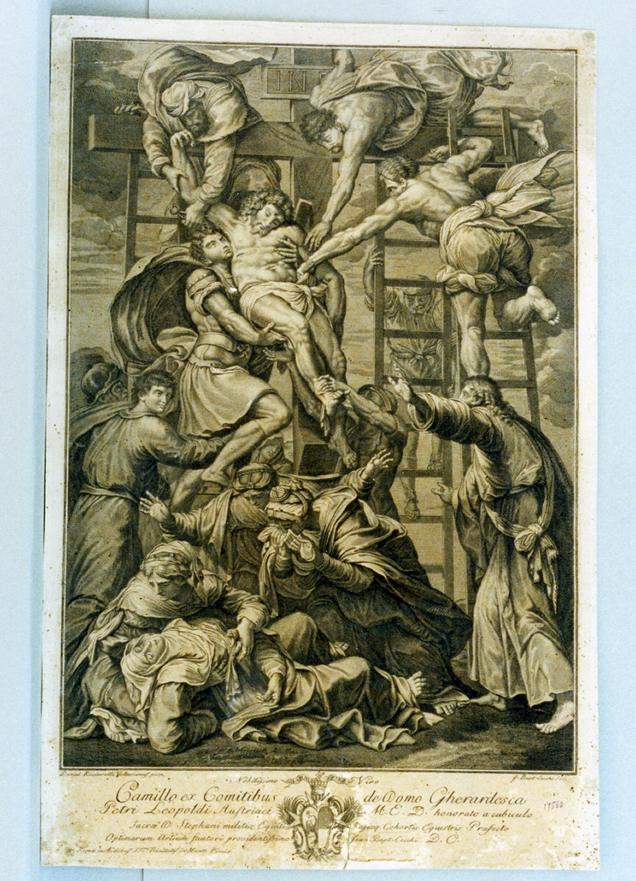 Cristo deposto dalla croce (stampa tagliata) - ambito italiano (secc. XVIII/ XIX)